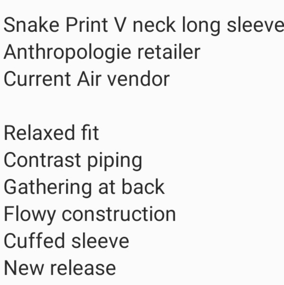 ANTHROPOLOGIE TOP SNAKE ANIMAL PRINT V-NECK BLOUSE - Picture 6 of 6